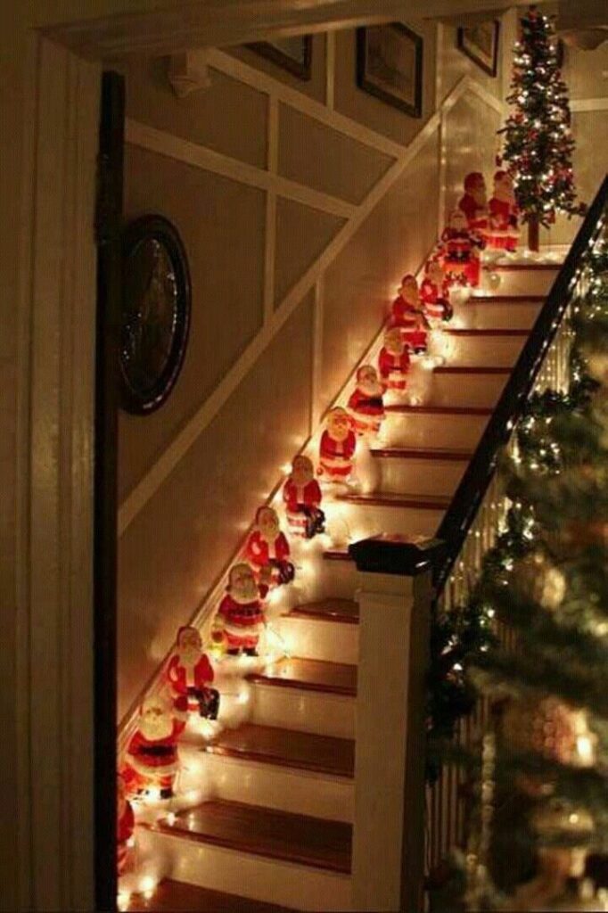 Christmas Lights On Stairs Idea