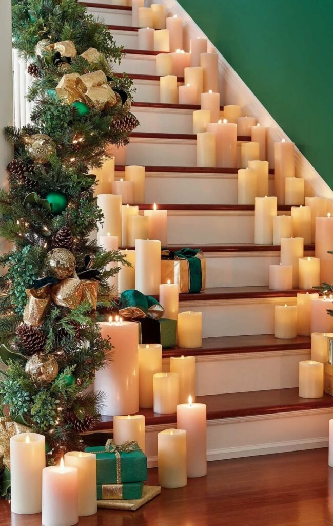 Christmas Lights On Stairs Ideas