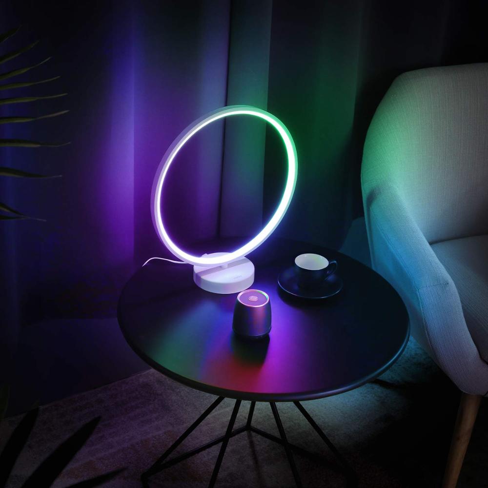 Tacahe rgbw nightstand circle table lamp