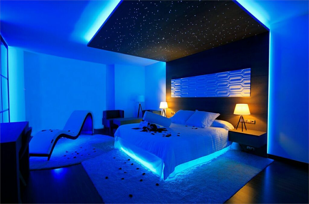 light blue aesthetic room
