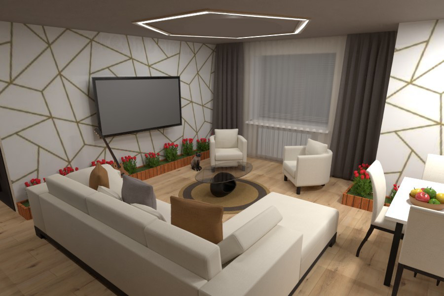 living room 3D design